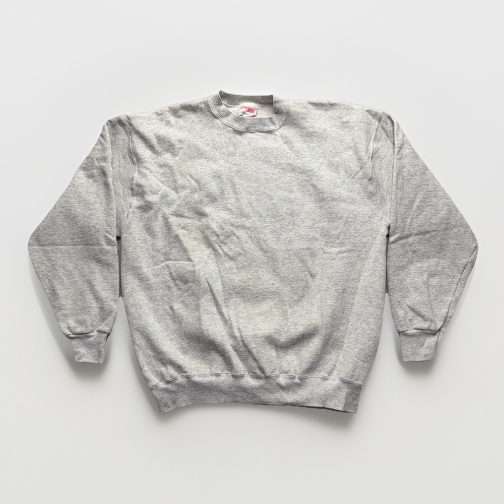 Vintage Tultex Sweatshirt Mens XL Gray Crewneck USA Made Ultra Fleece 350